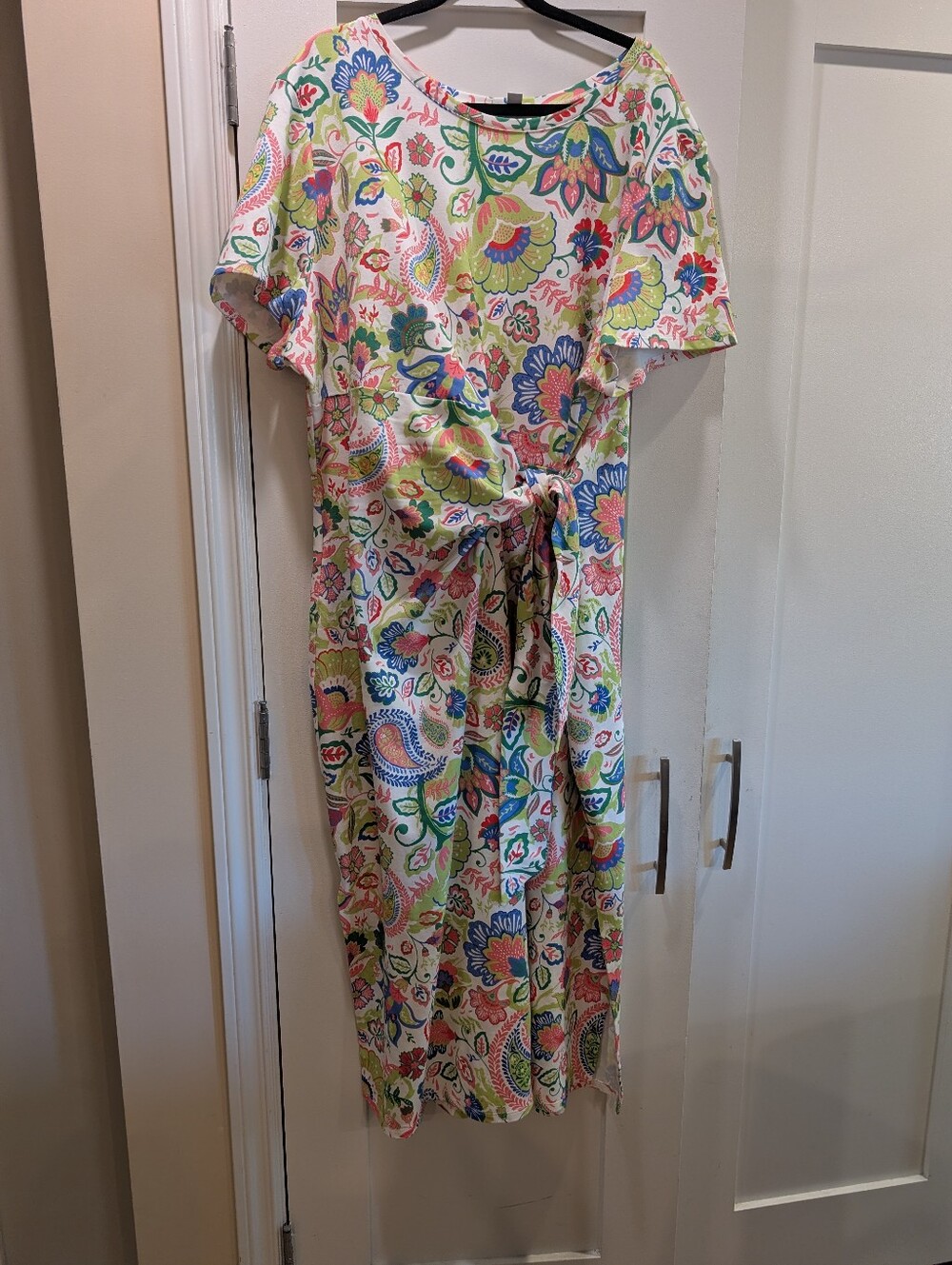 Isaac Mizrahi Faux Wrap Maxi Dress,3X